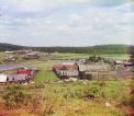 Общий вид деревни Палкино с юга. Местоположение "Пермская губерния" предположительно.