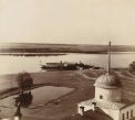 1910]. Вид с колокольни на Волгу с пристанью.
